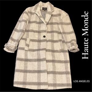 Haute Monde Los Angeles Unisex's
Coat, Gray Striped, Size L